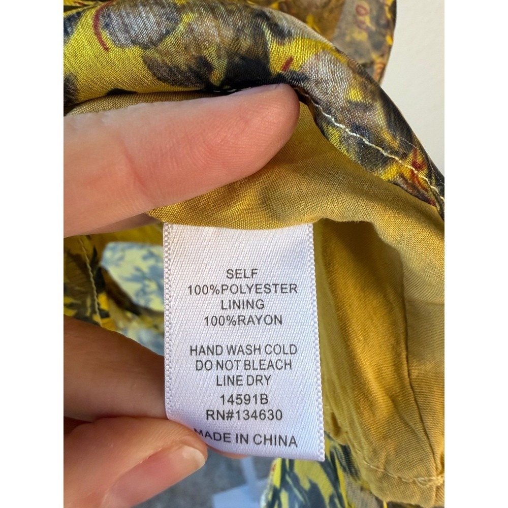 Sunday in Brooklyn Anthropologie Yellow Floral Ruffle Cami Tank Top Medium - Picture 5 of 8